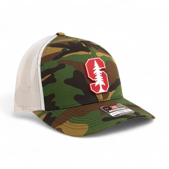 Stanford Cardinal 3D Snapback Trucker Hat- Army Camo/ White - Picture 1 of 3